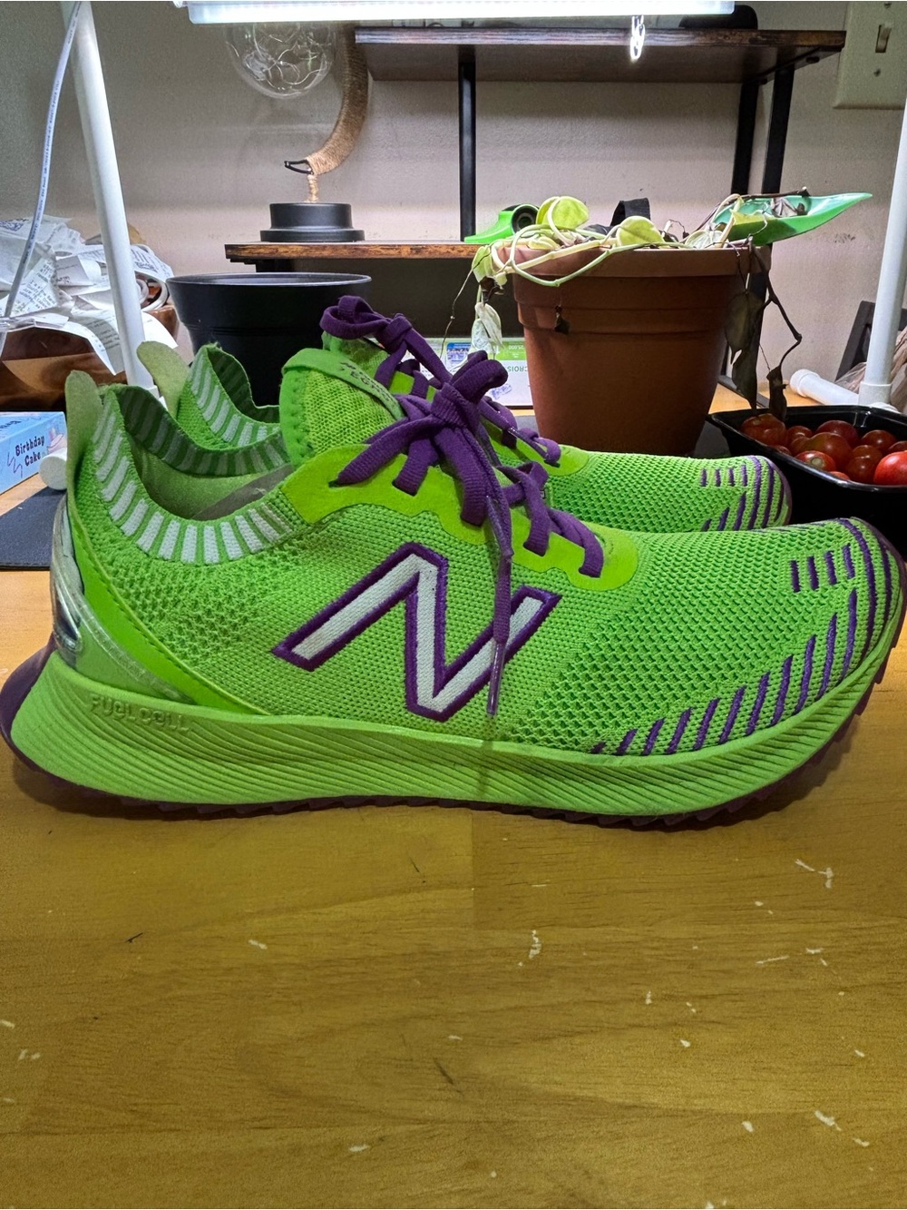 New Balance Neon Green and Purple BIG LEAGUE CHEW Athletic Sneakers.